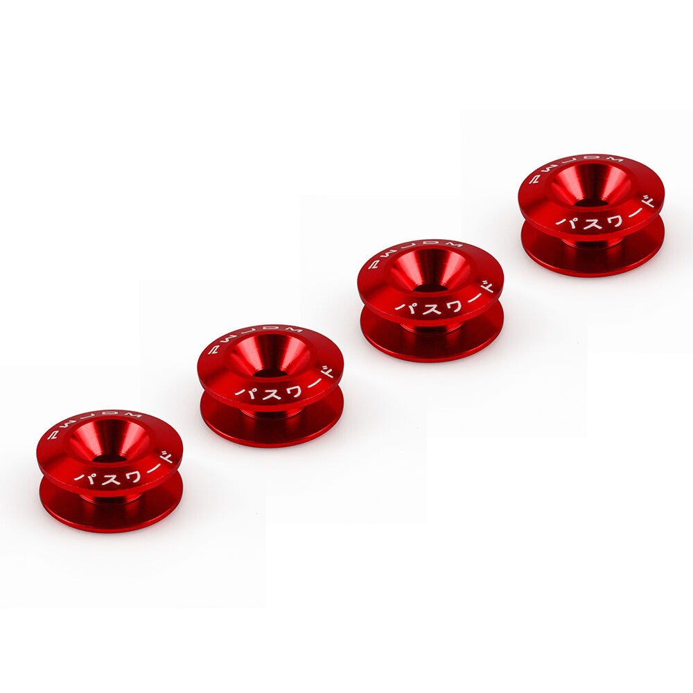 Red JDM CNC Quick Release Fasteners Car Bumpers Trunk Fender Hatch Lids Kit