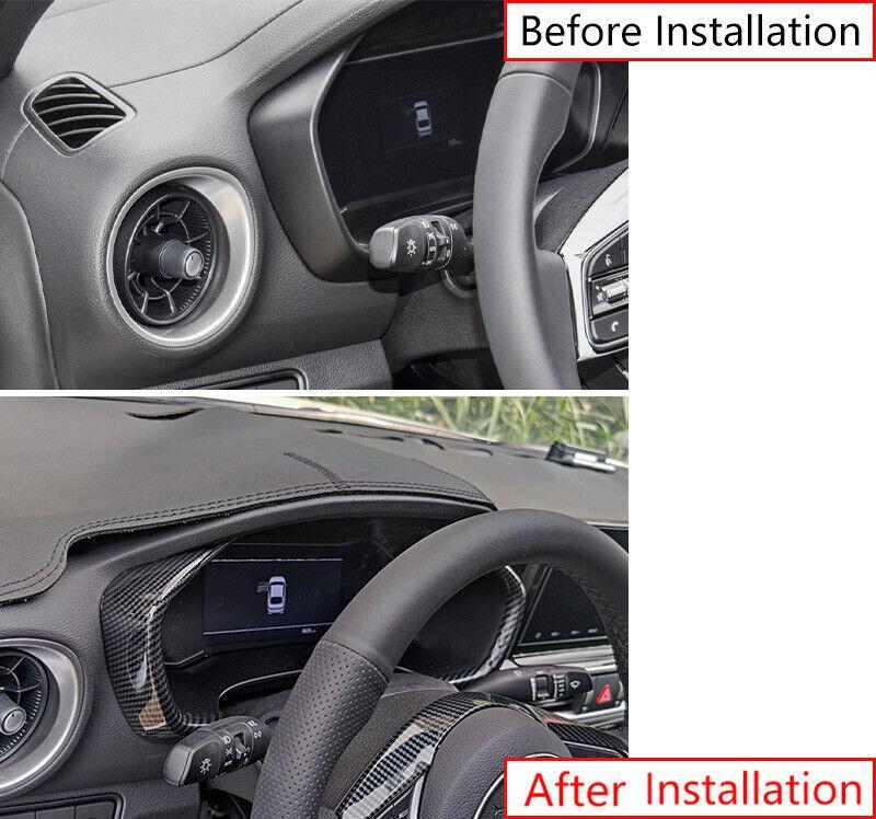 for Kia Forte K3 2019-2023 Carbon Fiber Dash Instrument Speedometer Panel Frame