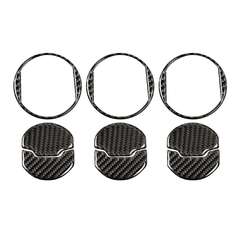 Carbon Fiber Interior Air Vent Outlet Frame Trim Fit for Ford for Mustang 2015-19