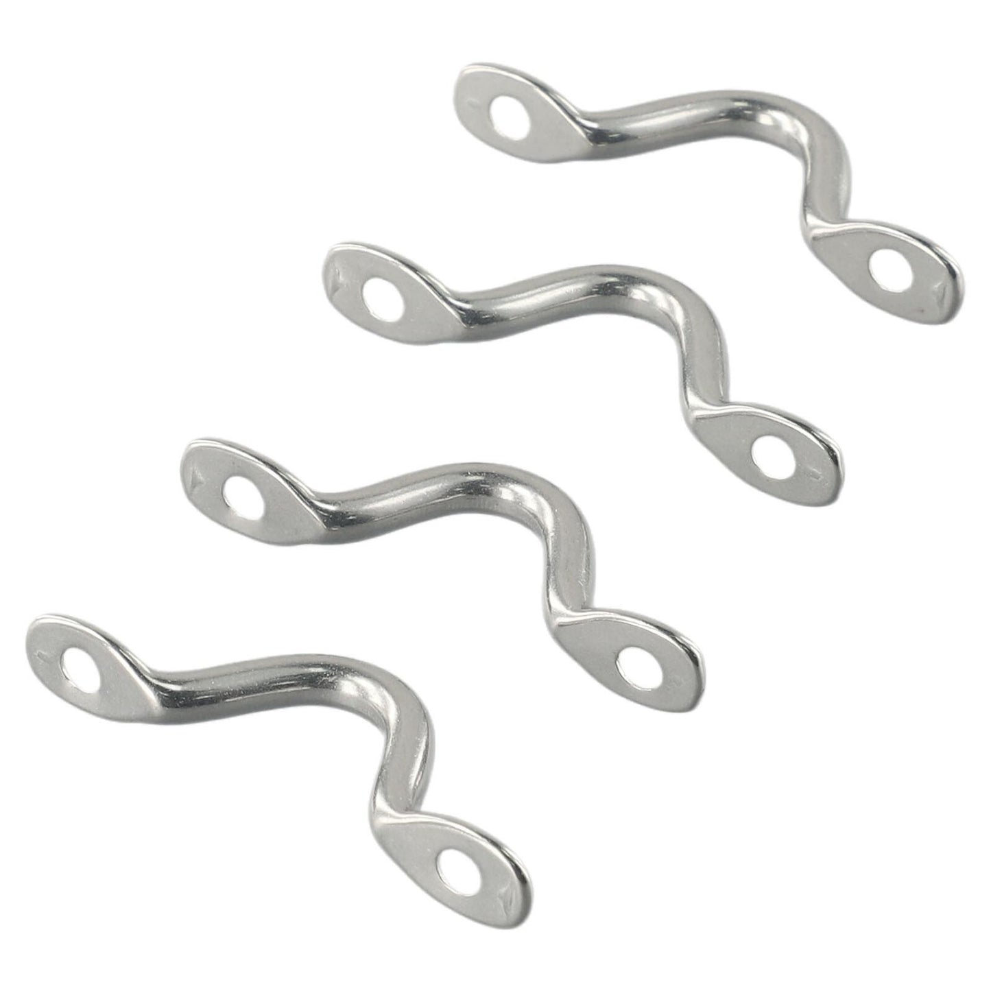 4-piece set with eyelet, boat bow, camelback mudguard, hook, saddle, silver.