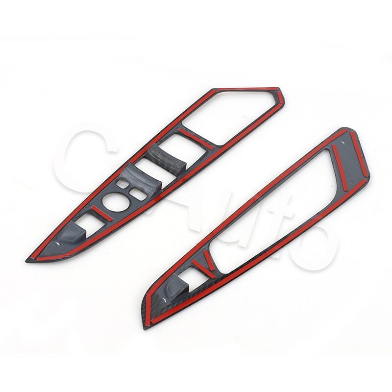 4pcs Carbon Fiber Window Button Armrest Switch Cover Trim for BMW X5 F15 2014-18
