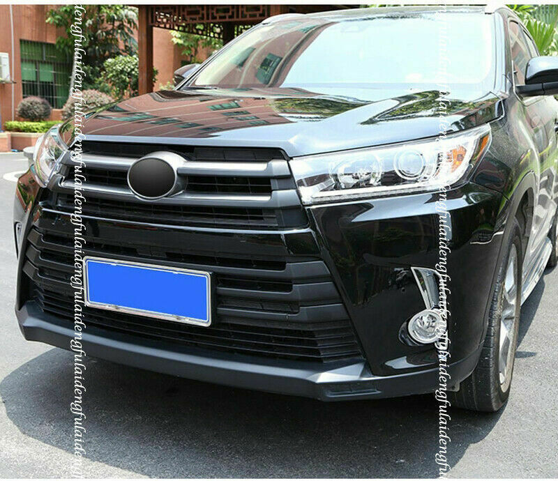 for Toyota Highlander 2017-2019 Piano Black Front Bumper Grille Grill Cover Trim