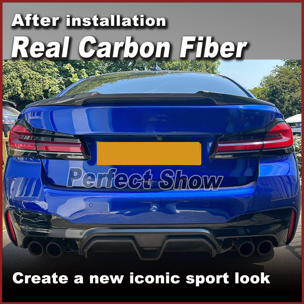 Fit for BMW G30 5 Series 530i 540i M5 REAL Carbon Rear Trunk Roof Lip Spoiler