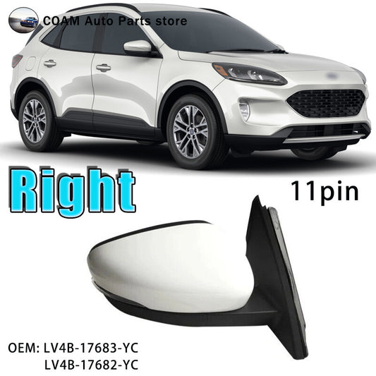 Power heated mirror assembly, white, 11-pin right side, for Ford Escape 2020 - 2023