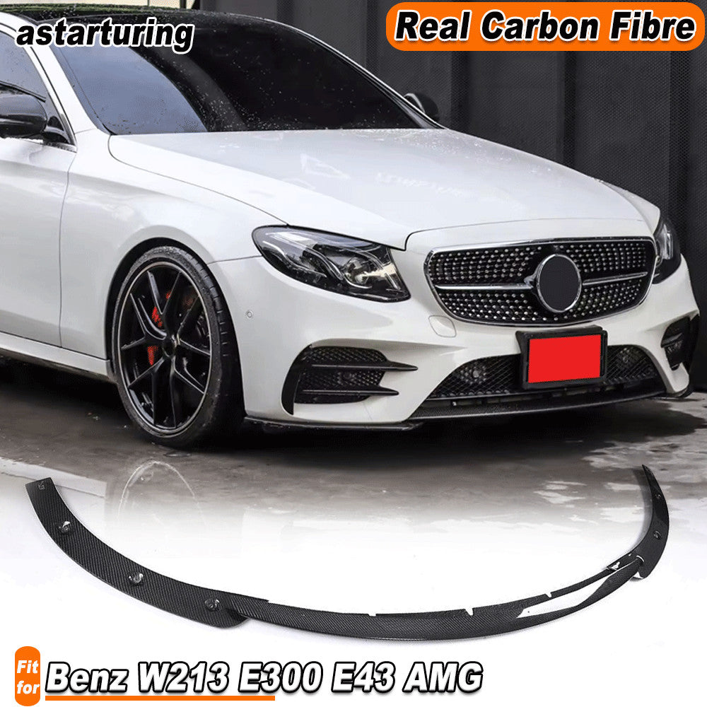 Fit for Benz E-Class W213 E300 E43 2017-2018 Carbon Front Bumper Lip Spoiler