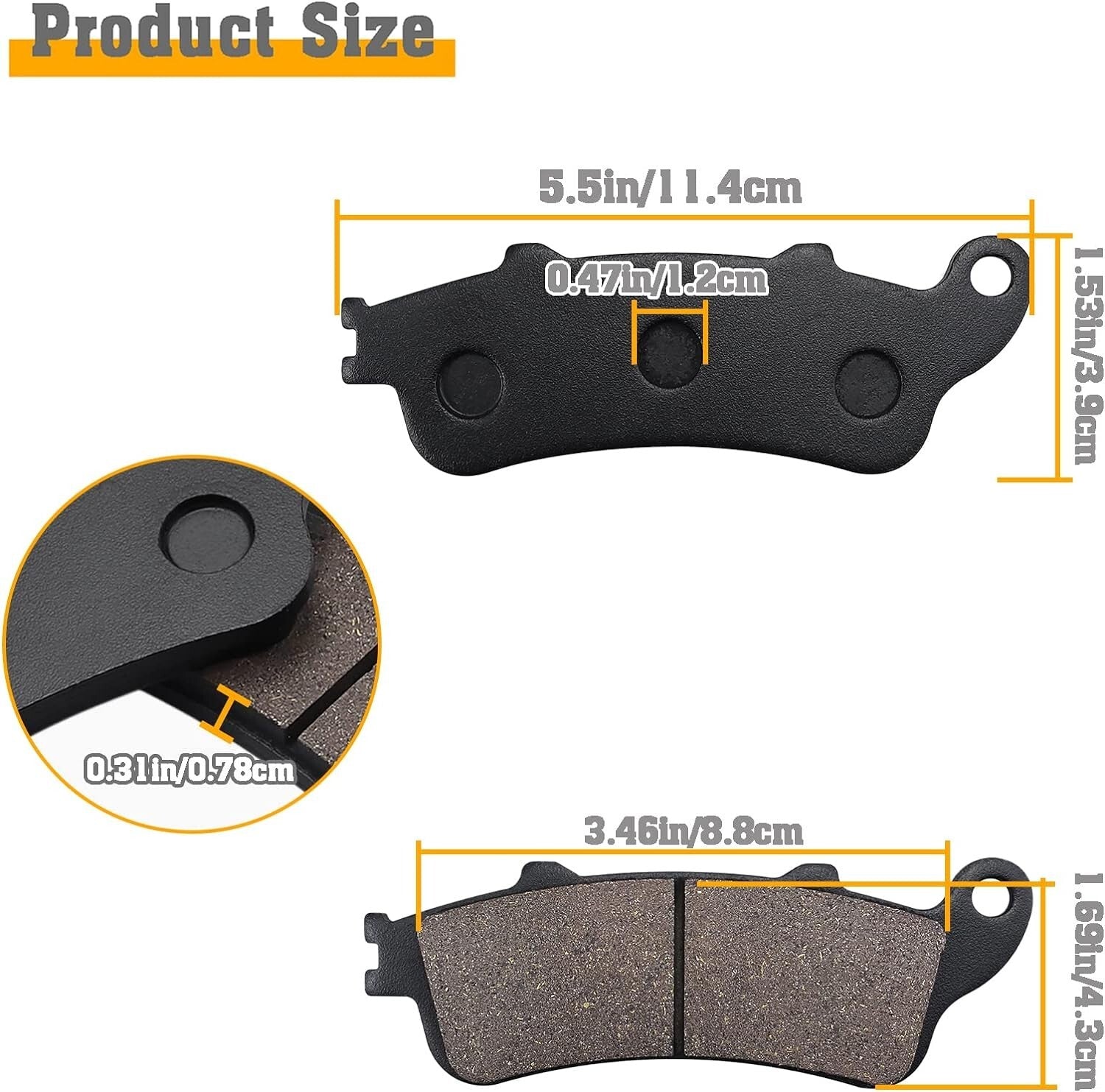 Brake Pads for Honda VTX1800 2002-13/CBR1100XX Blackbird 1997-03/GL1800 Goldwing