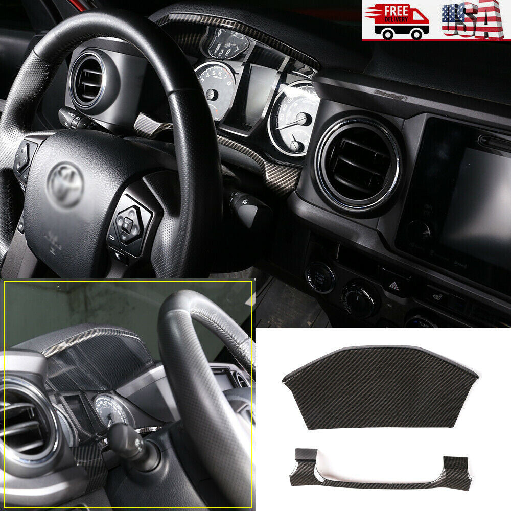 2 Matte Black Rear Door Window Lift Switch Cover Trim for Toyota @Tacoma 2016-2022