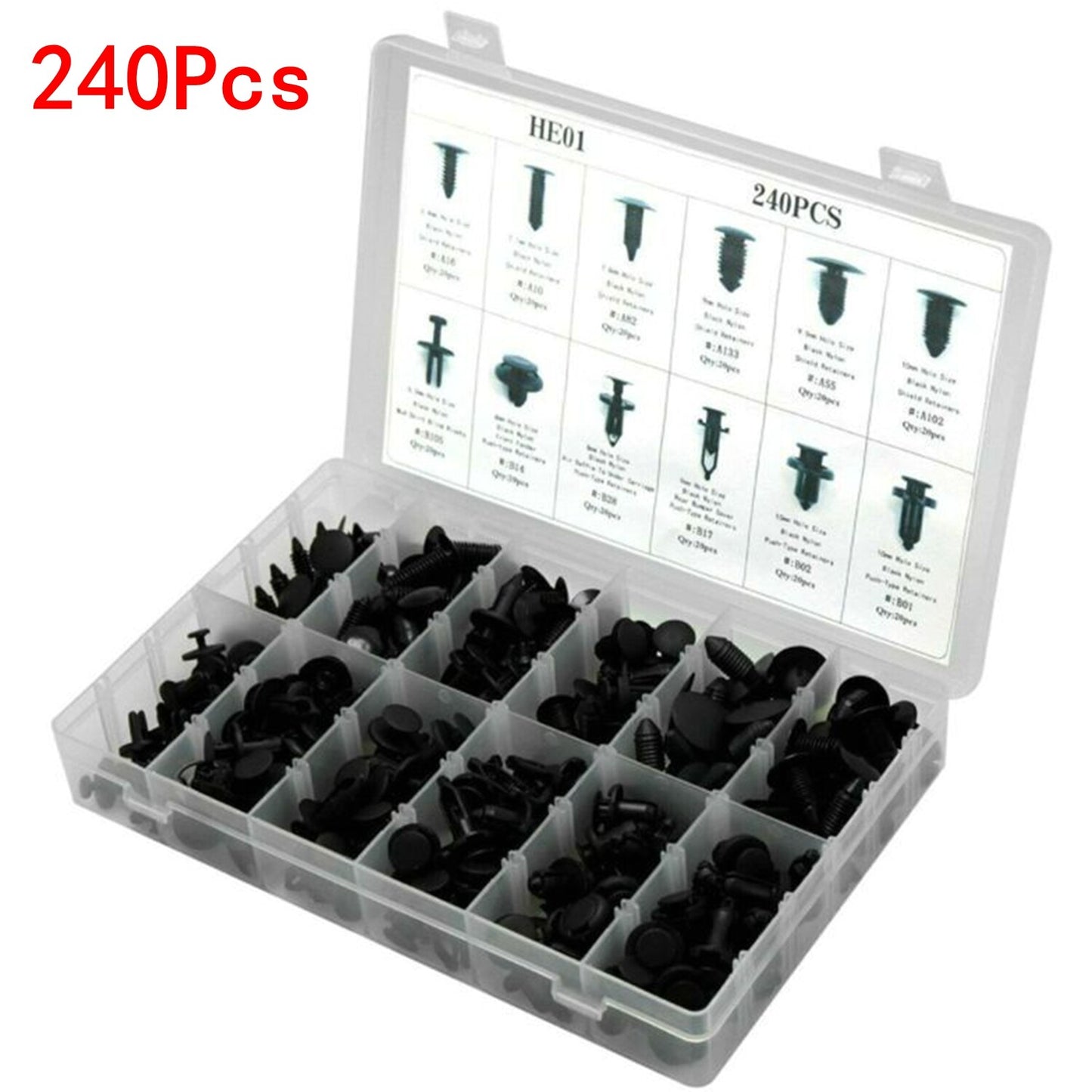 240pcs Door Pannel Clips Trim Mountings Fender Repair Clamp Components Nuts