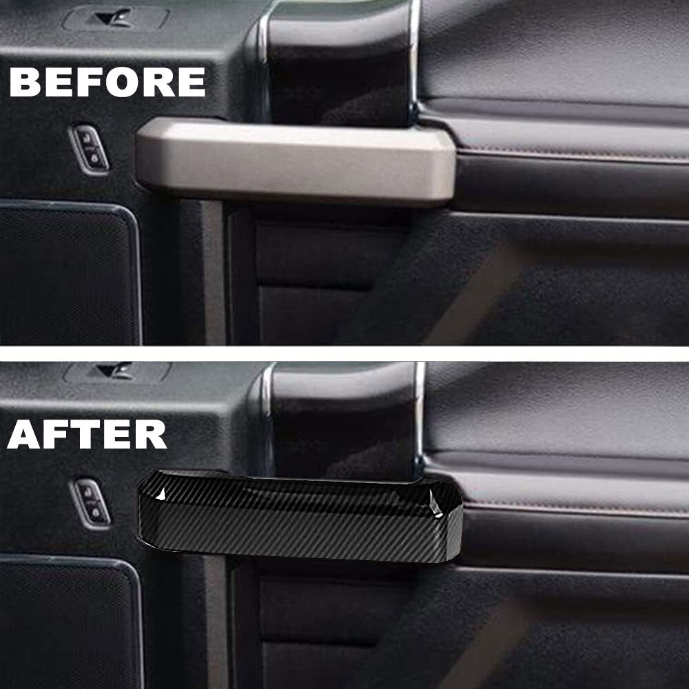4PCS Carbon Fiber Black for Ford F-150 2015-2020 Inner Door Handles Cover Trims