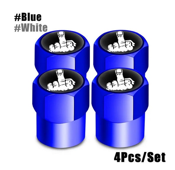 4-piece car tire valve cover rod air dust cover dustproof and rustproof blue studs suitable  for ford