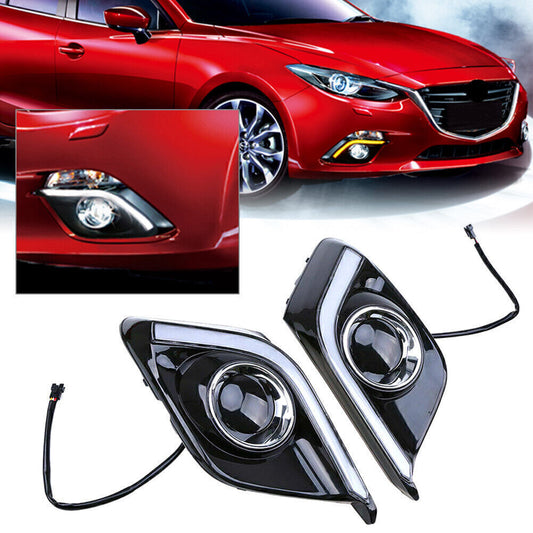 2Pcs LED Daytime Running Light Fit for Mazda 3 Axela Car Fog Lamp DRL 2014-2016 2015