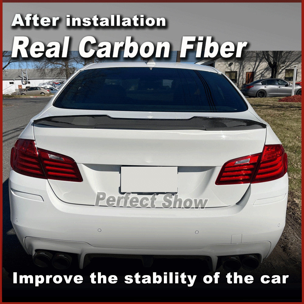 for BMW F10 F18 525i 520i M5 Sedan 2010-2016 REAL Carbon Rear Trunk Wing Spoiler