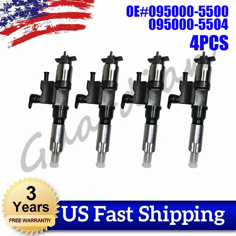 4PCS 095000-5504 095000-5500 Common Rail Injector for Isuzu 4HL1 6HL1 Engine