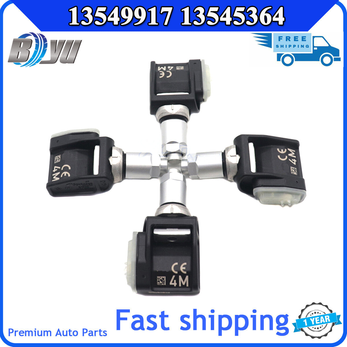 Suitable for Cadillac LYRIQ 2023-2024, new, 13545364, 13549917, 4x TPMS tire pressure sensors.