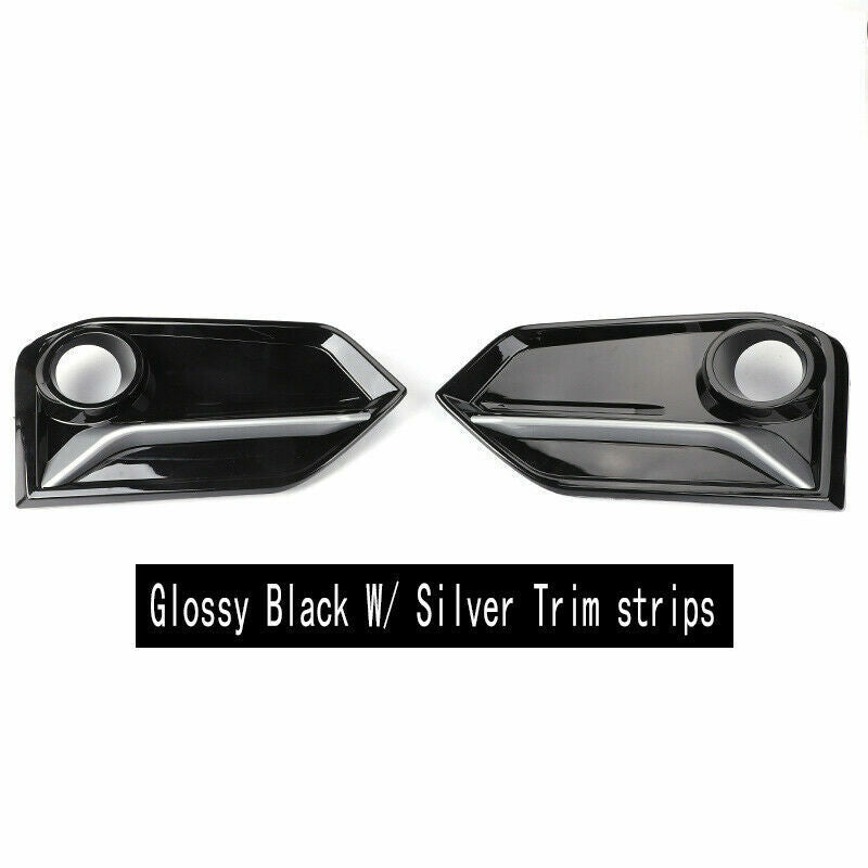 for Honda for Civic Hatchback 2016-21 Silver Black Front Fog Light Lamp Frame Cover