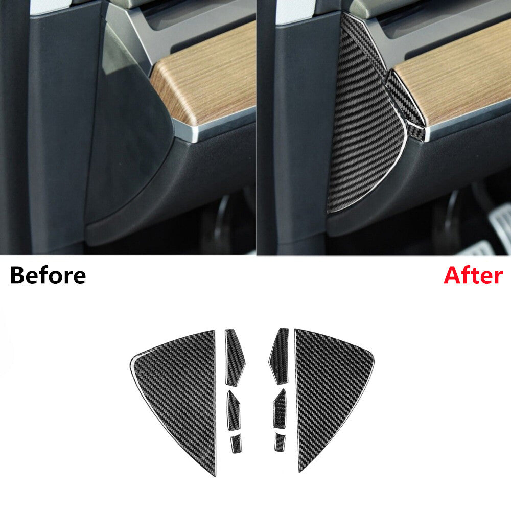 8x Carbon Fiber Both Side Dashboard Front Slot Decal for Tesla Model 3/Y 2017-22