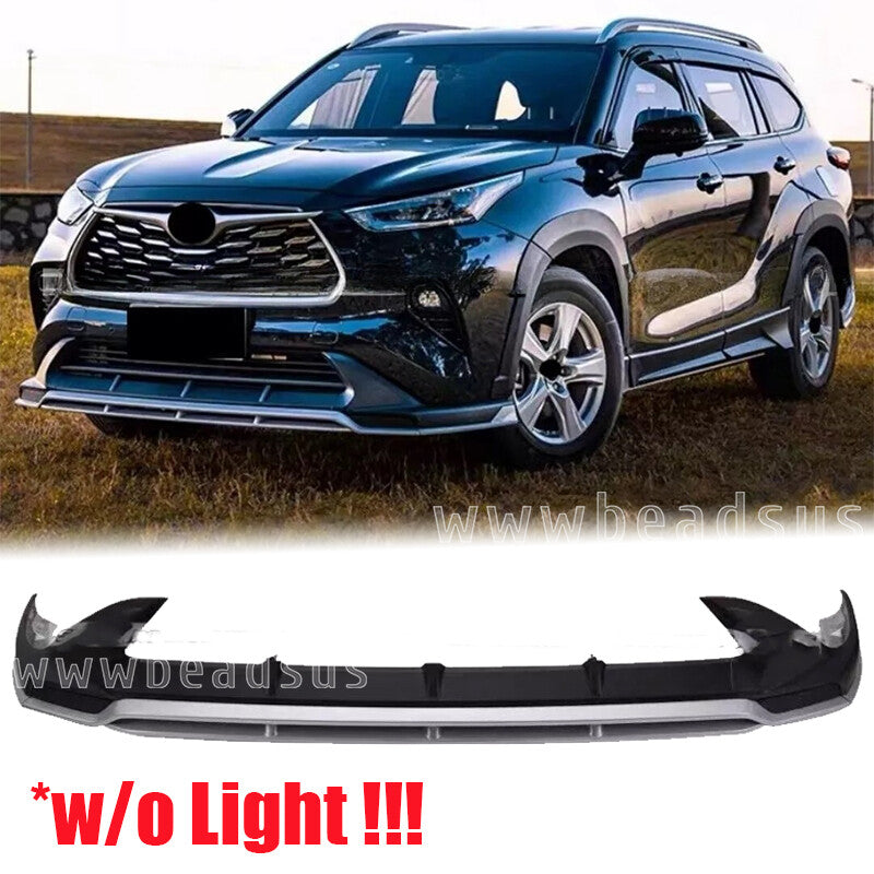 Front Bumper Lip Spoiler Grill Protect W/O Light for Toyota Highlander 2022-23