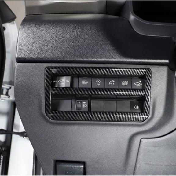 Carbon fiber headlight switch frame cover trim suitable for Toyota Sequoia 2023 2024