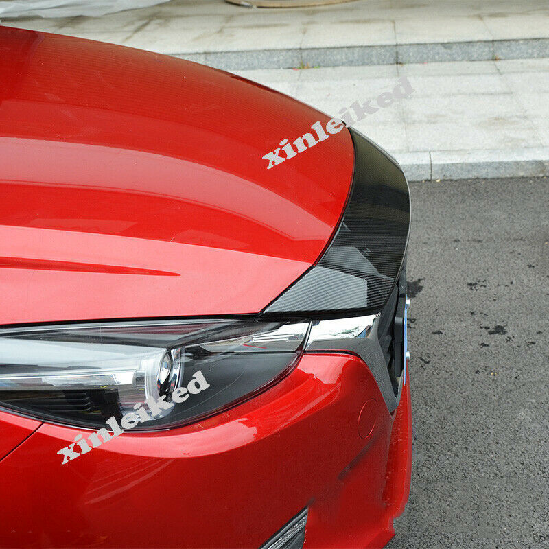 carbon fiber Front Grill Grille Engine Hood Cover Trim for Mazda 3 Axela 2017-18
