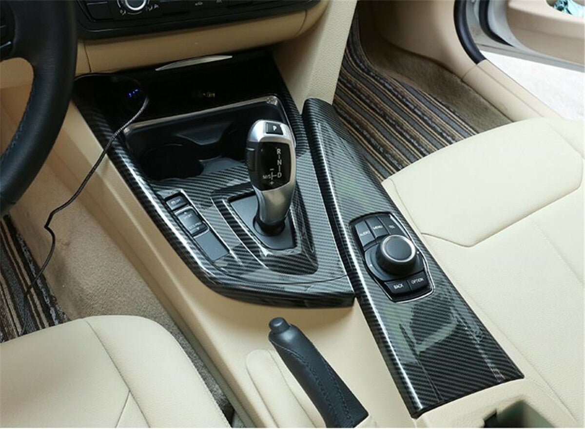 Carbon Fiber ABS Center Console Gear Shift Cover for BMW 3 4 Series F30 GT 13-19