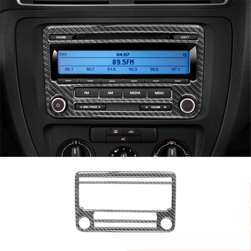 Carbon Fiber Radio Without Navigation Trim for Volkswagen for Jetta Sedan 2011-2014