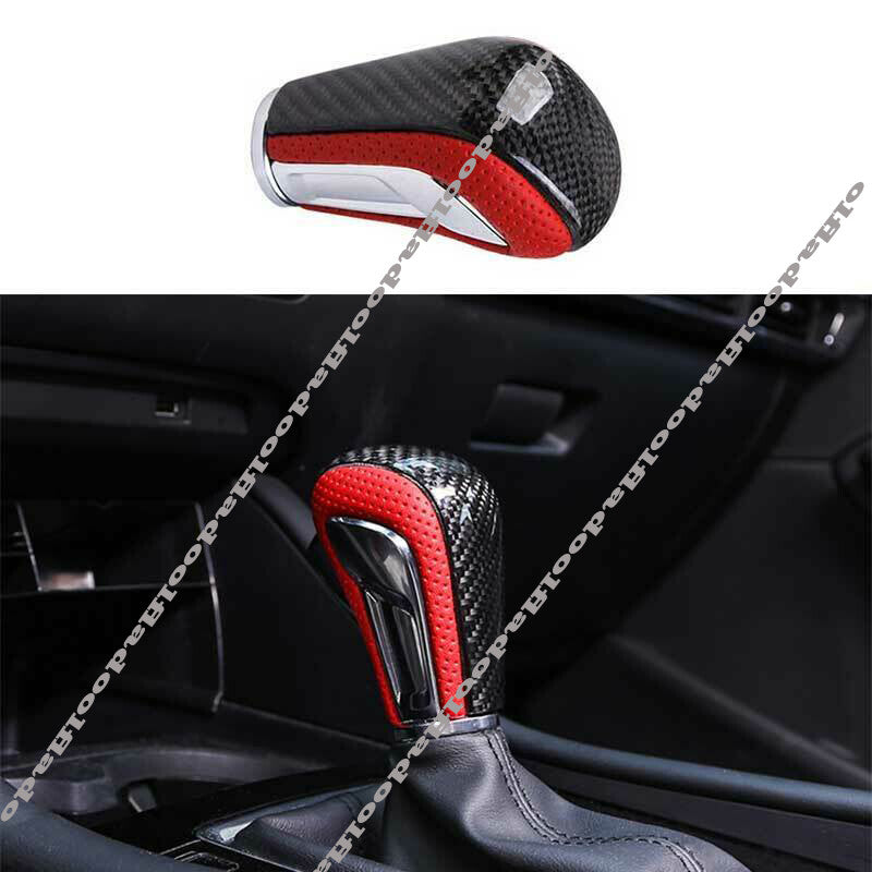 for Mazda CX30 2020-2022 Red Carbon Fiber Car Gear Shift Knob Shifter Lever trim