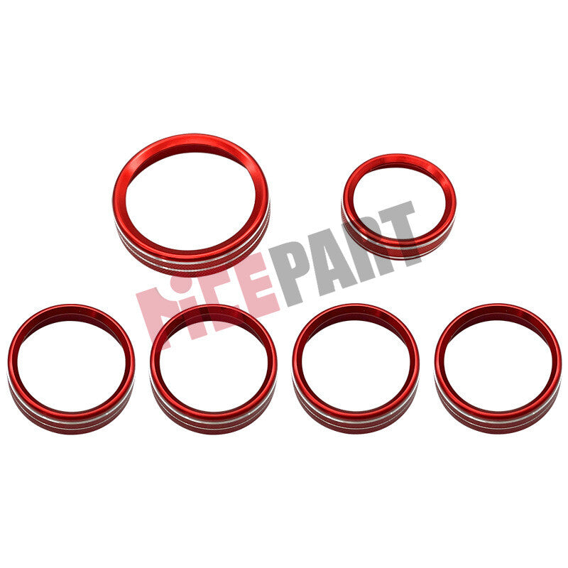 6a Air Condition Audio Switch Knob Trim Cover Red for Ford F15015-20 Accessories
