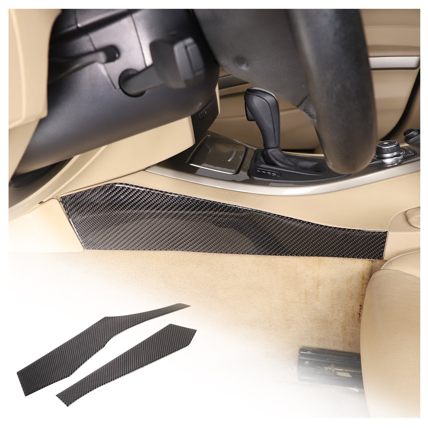 Carbon fiber central air outlet pulley switch sticker for Toyota Tacoma 2011 - 15