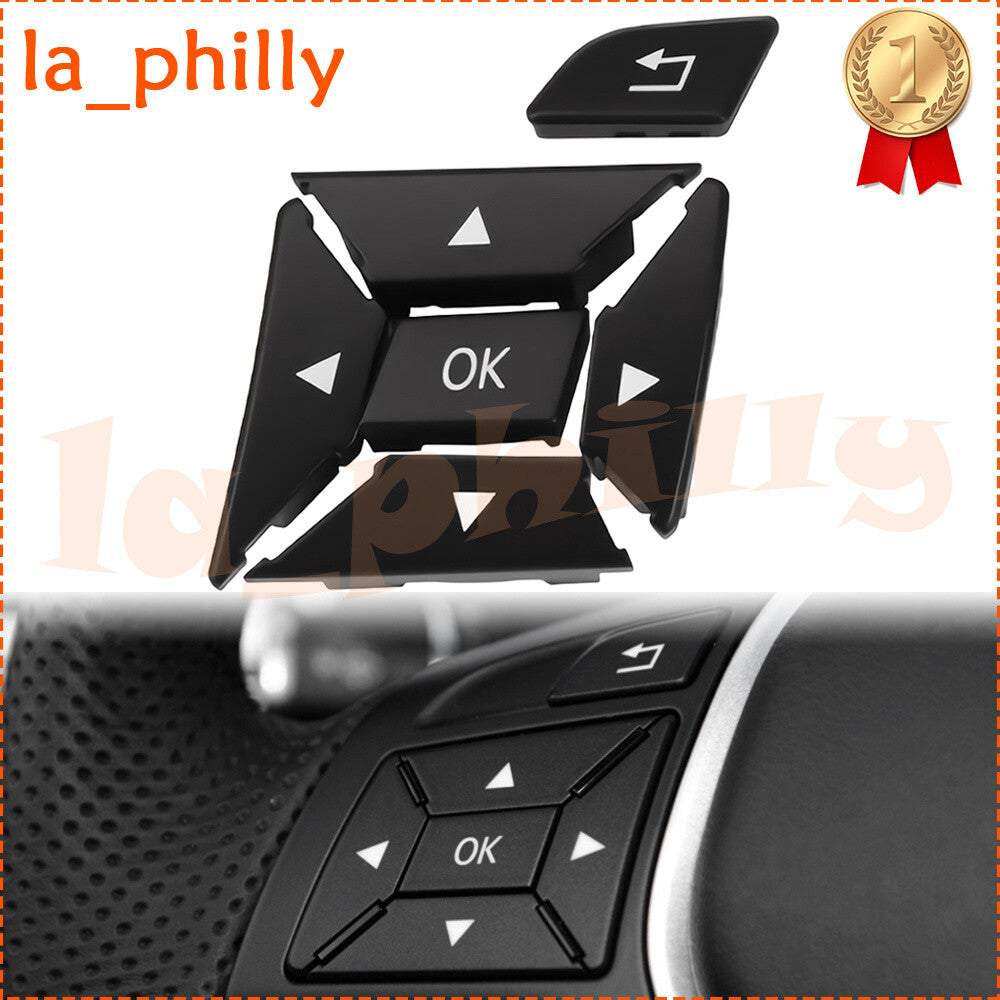 Left Steering Wheel Control Switch Cover Black for Mercedes for Benz C Class W204