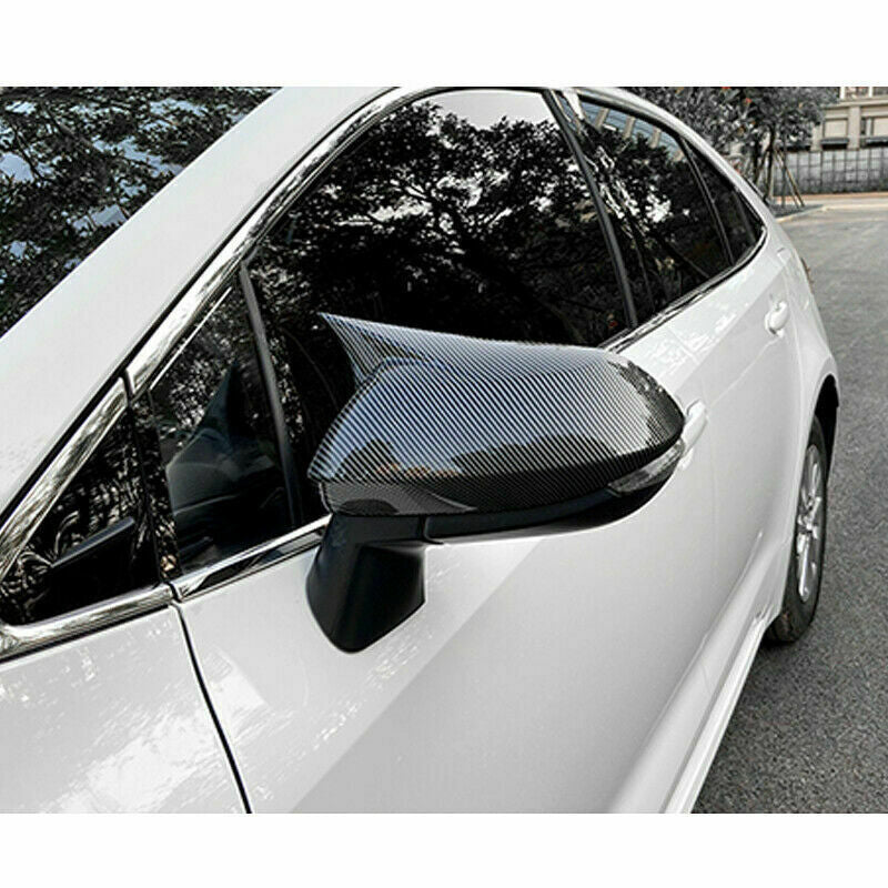 Carbon fiber Look Ox Horn Rear View Mirror Cover Trim for Toyota for Corolla 2019-22