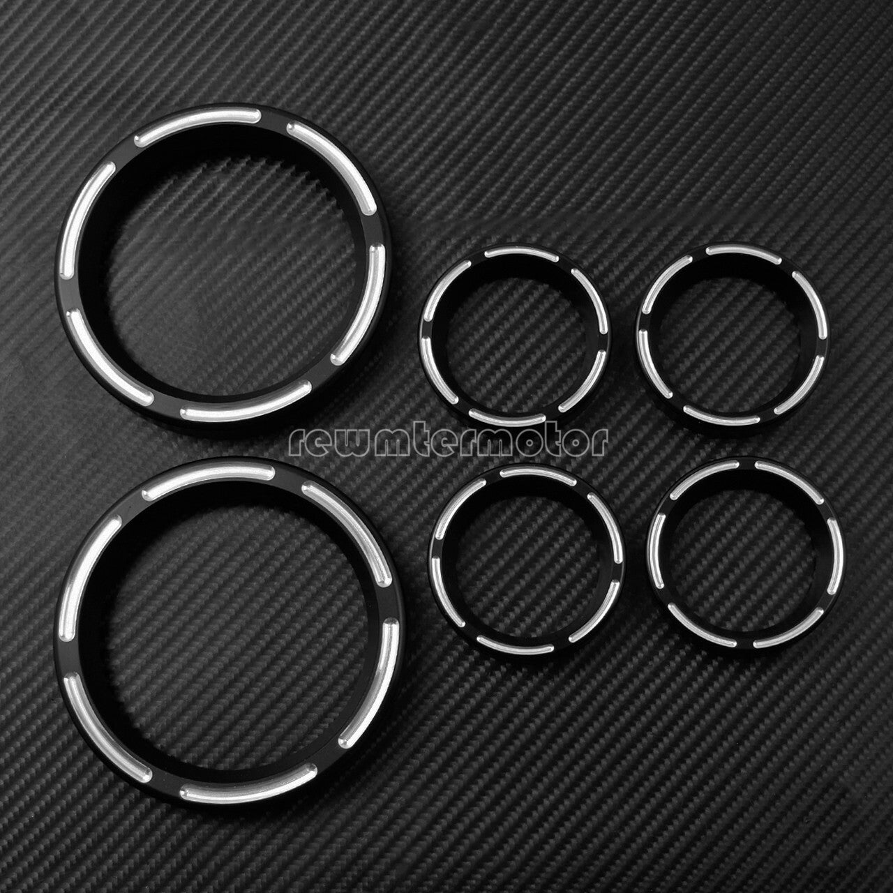 6pcs Speedometer Gauge Burst Bezel Fit for Harley Electra Street Glide 1996-2013