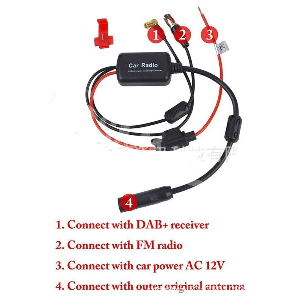 Car Auto Stereo DAB+ FM AM Radio Signal Antenna Aerial Signal Amplifier Booster