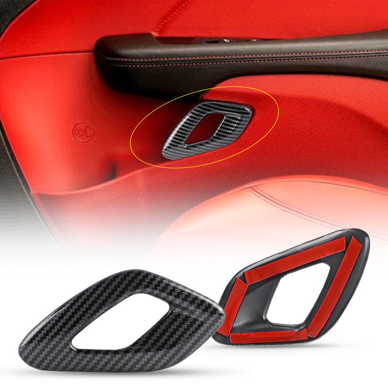 Carbon Fiber Inner Door Handle Cover Trim Accessories for Dodge for Challenger 2015+