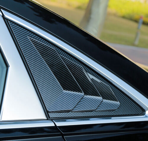 for Audi A6 S6 12-18 Carbon ABS Rear Quarter Window Louver Scoop Side Vent Trim