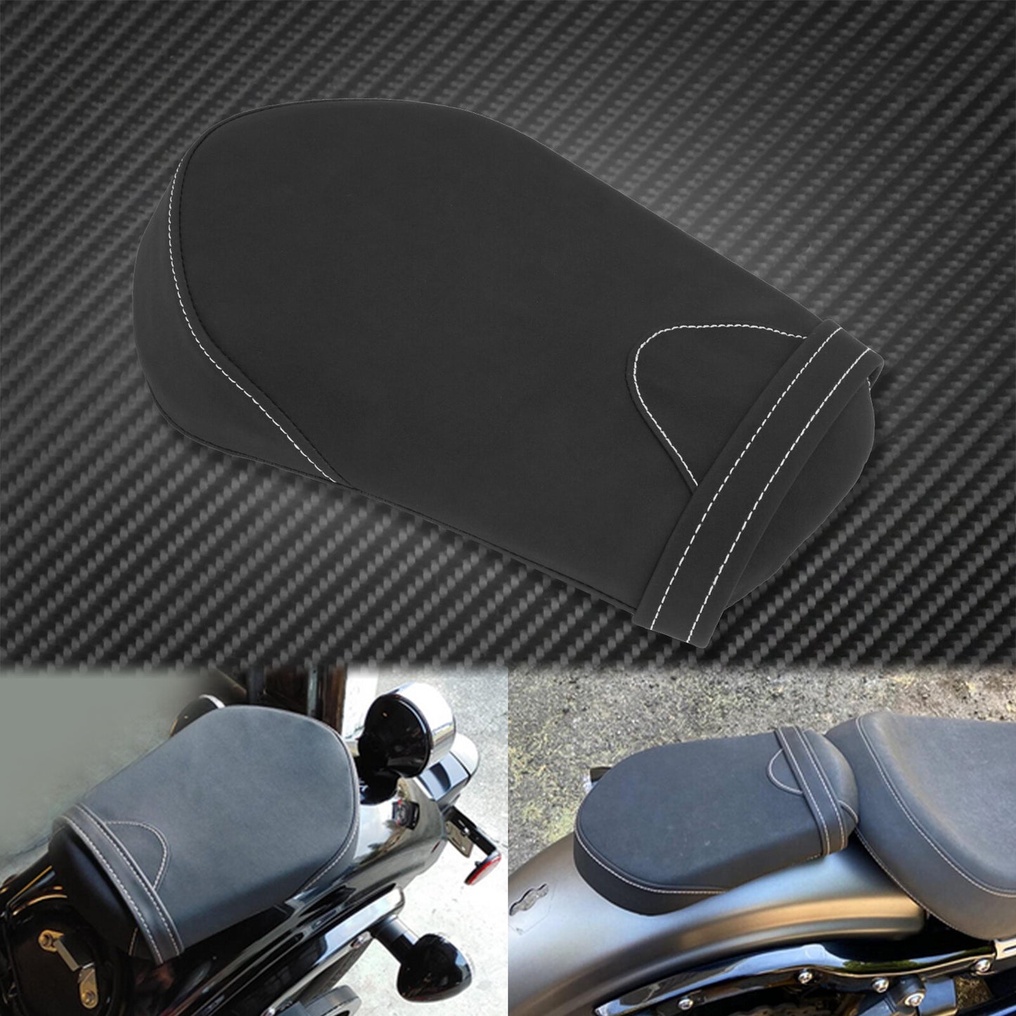Black Rear Passenger for Seat Pad Cushion Fit for Yamaha Bolt XVS950 R-Spec 2014-17