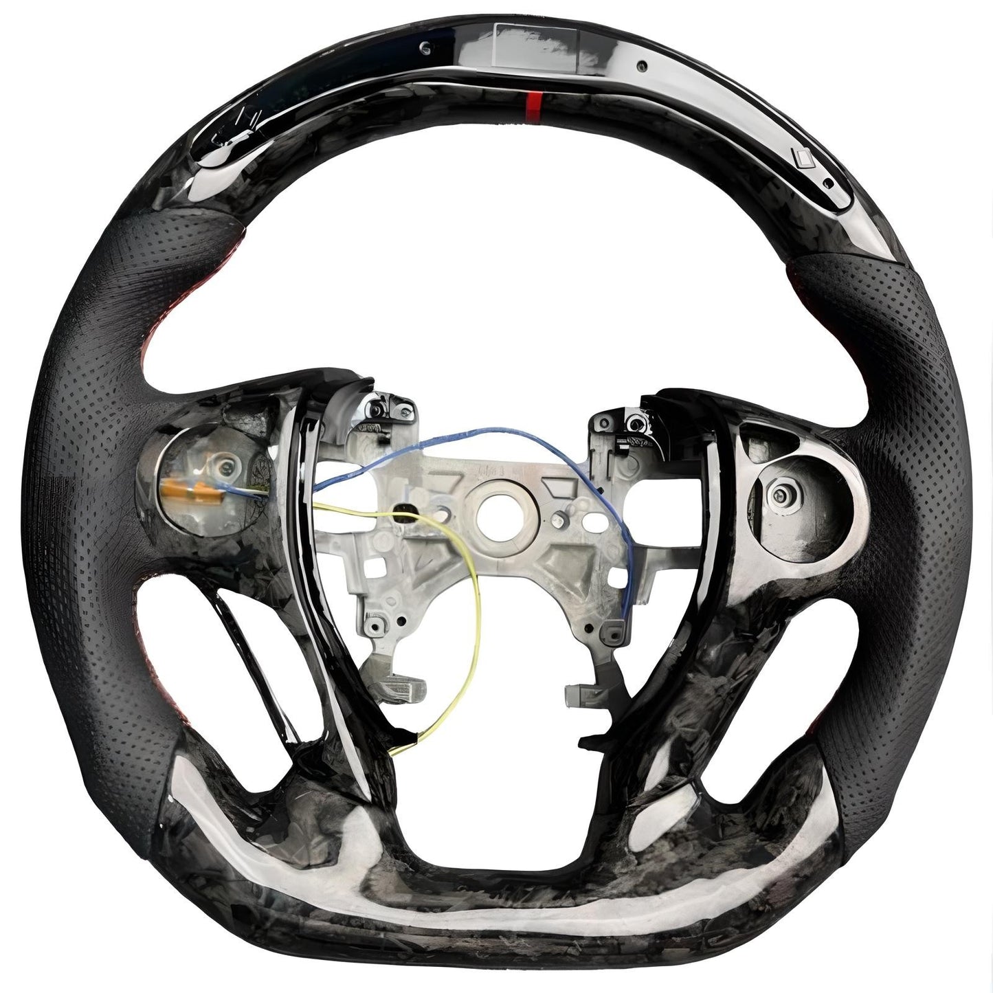 Fits for Honda for Accord 2013-2017 LED Steering Wheel Forged Carbon Fiber Black Leather