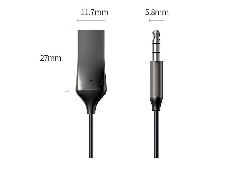 3.5mm Bluetooth 5.0 Adapter Car Audio AUX Cable USB Jack Wireless Receiver Parts