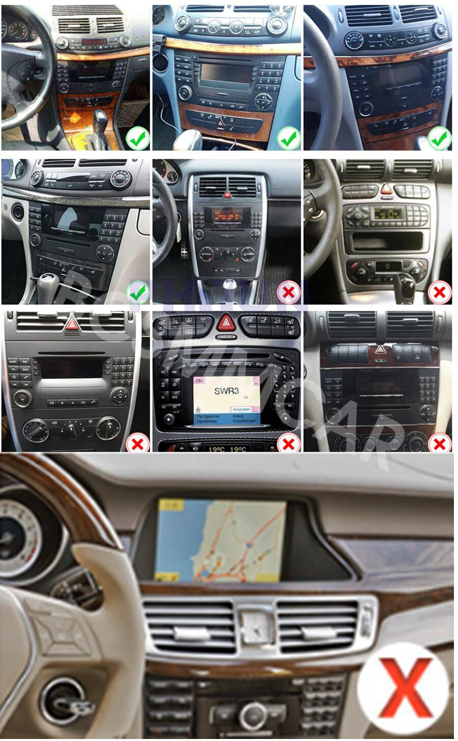 9 Car Stereo Radio Fit for Mercedes Benz W211 E200/E220 2002-2009 WIFI FM Cam