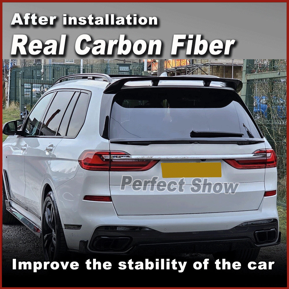 Fit for BMW X7 G07 M-Sport M50i 2019-2023 REAL CARBON Rear Roof Spoiler Wing Lip
