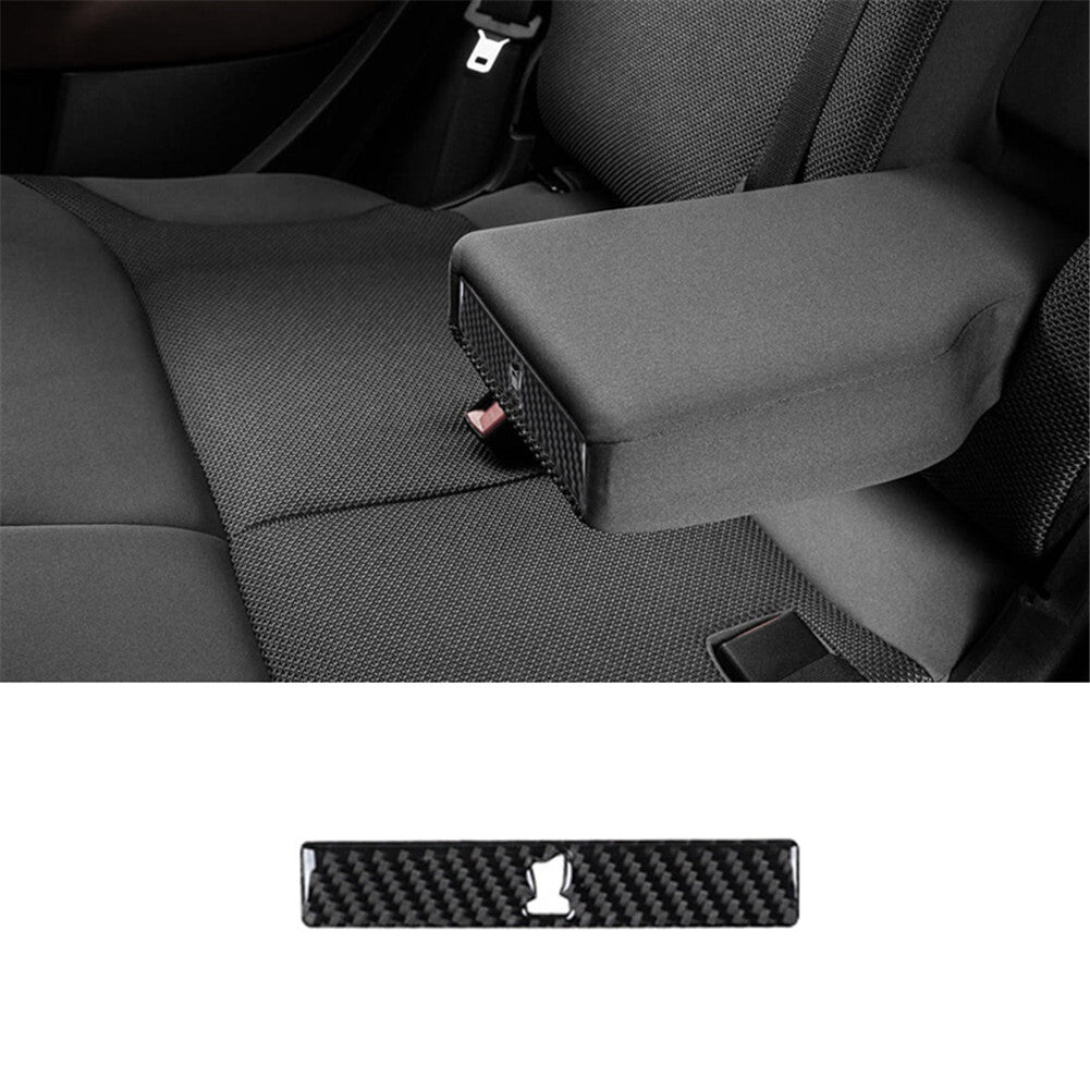 Carbon Fiber Rear Center Arm Rest Cup Holder Trim Cover for Fiat 500L 2014-2017