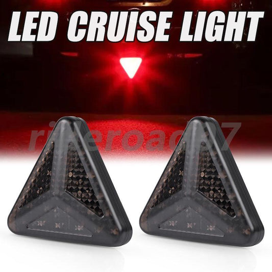 Smoked Triangle Rear Stop Tail Third Brake Light Lamp RED for Trucks Universal