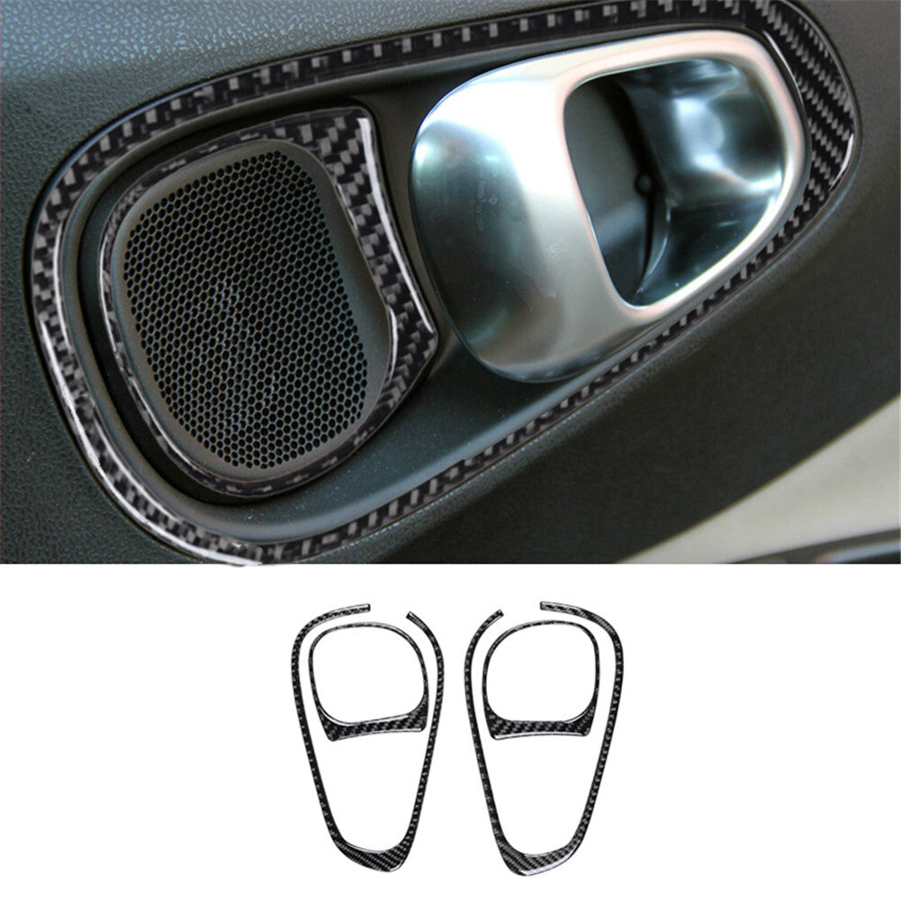 4PCS Carbon Fiber Interior Rear Door Handle Trim Cover for Fiat 500L 2014-2017