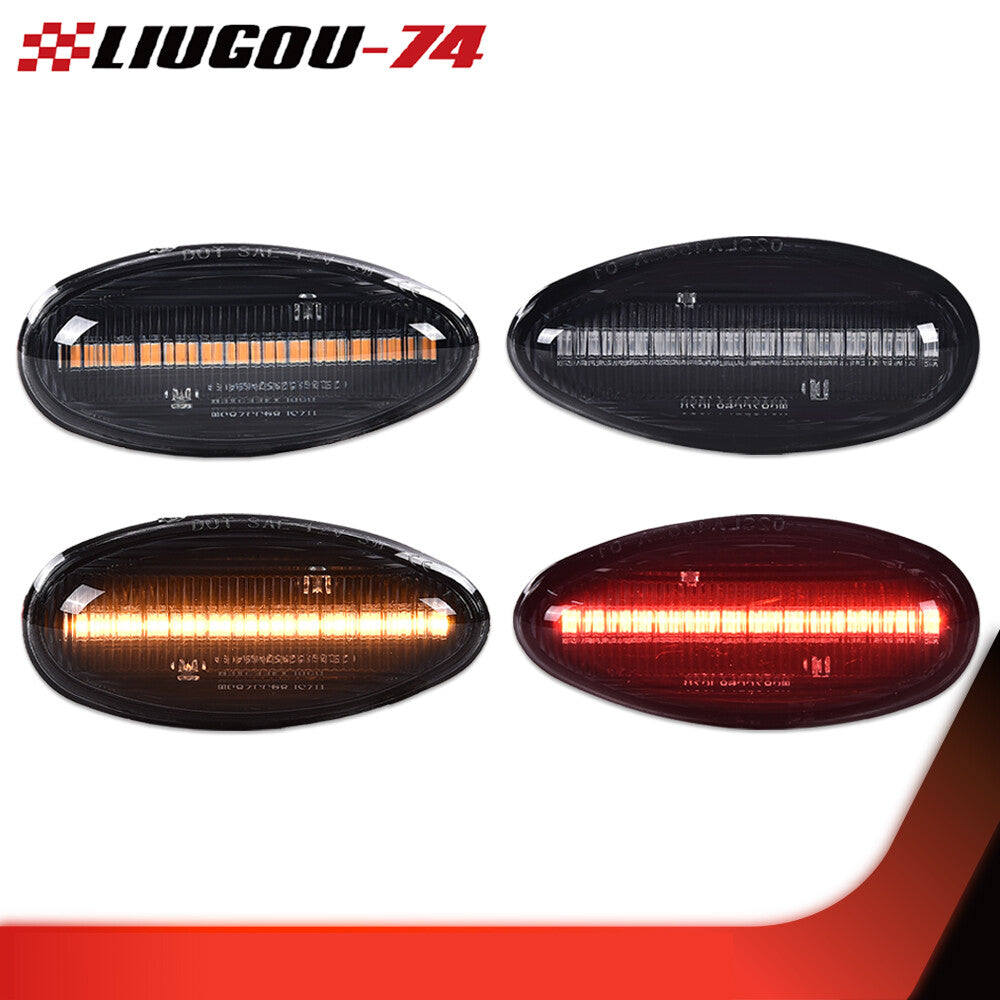 Suitable for 2001-2013 for Chevrolet Silverado for GMC for Sierra smoke fender beds with LED marker lights.