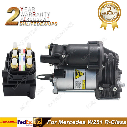 Air Suspension Compressor Pump+ Valve Block for Mercedes W251 R-Class 2513202704