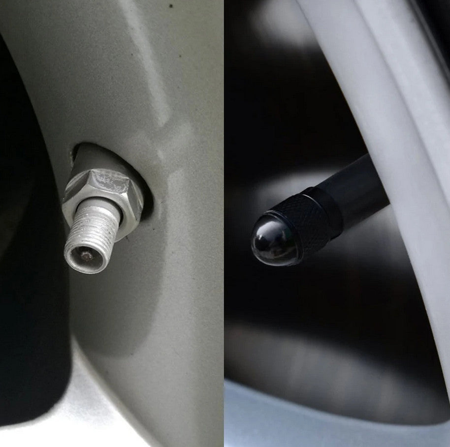 4-piece car tire valve cover rod air dust cover black and white skull  for ford