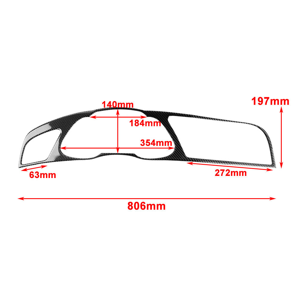 LHD Carbon Fiber Look Console Instrument Panel Cover Trim for Audi A4 B8 RS4