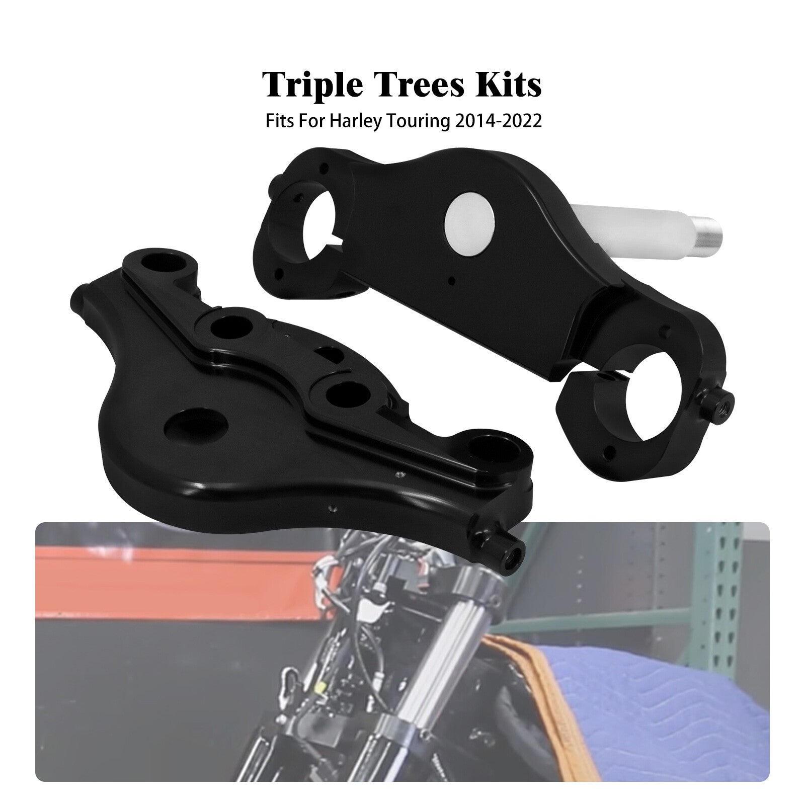 21 23 Wheel 11 Degree Raked Triple Trees Kit for Harley Road Electra Glide 14+