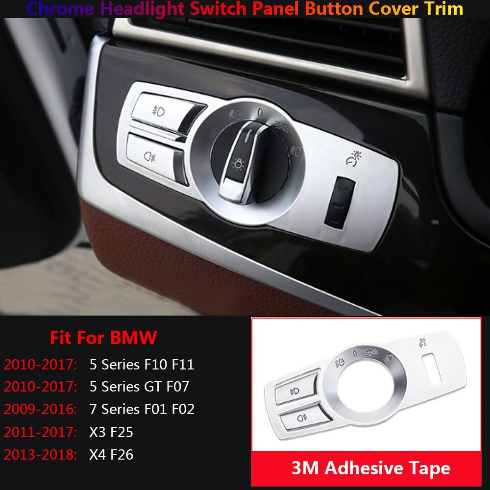 for BMW 5 GT 7 X3 X4 F10 F07 F01 F25 F26 Car Headlight Switch Panel Button Cover