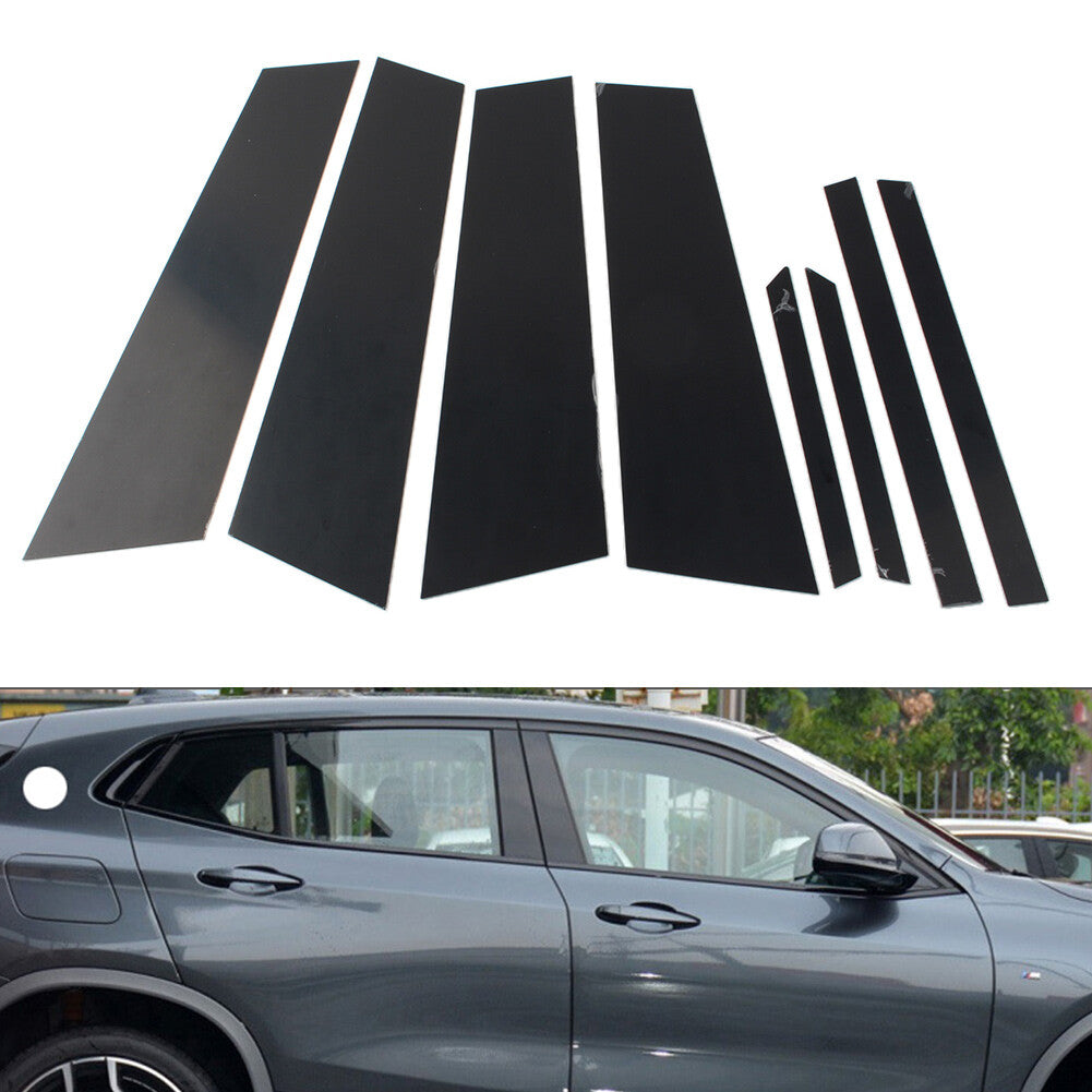 Door Window Pillar Post Cover Trim for BMW X2 F39 2018-2021 Gloss Black 8PCs Car