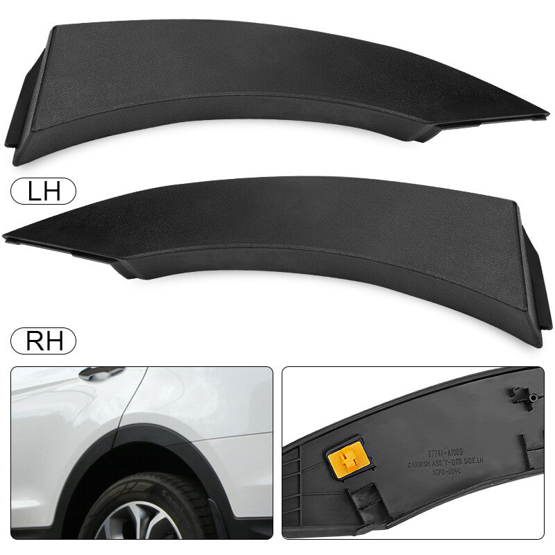 Left+Right Rear Fender Molding Wheel Flare Garnish for 2013-2018 Santa Fe Sport